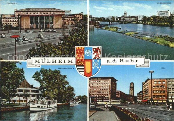 Muelheim Ruhr Stadthalle Schlossbrücke City Wasserbah