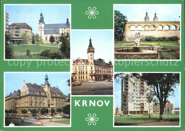 Krnov Schloss Rathaus Brunnen Kirchtürme Hoch