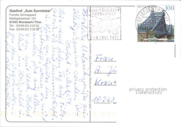 Klettigshammer Gasthof Zum Sormitztal – Bild 2