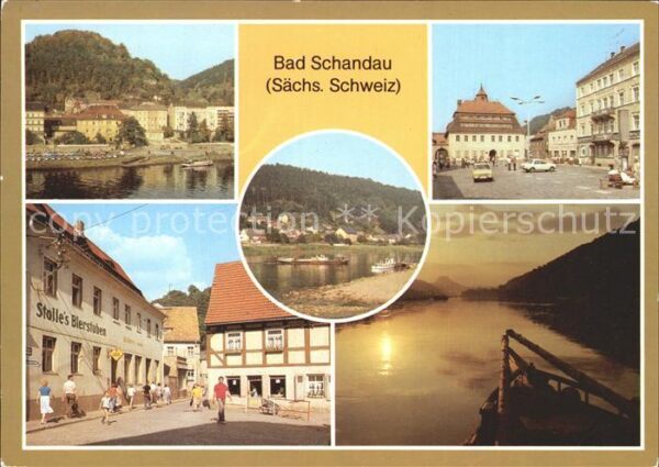 Bad Schandau Teilansicht Markt Poststrasse Dampferan