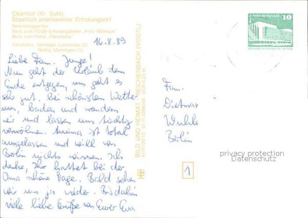 Oberhof Thueringen Rennsteiggarten FDGB Erholungsheim Hote – Bild 2