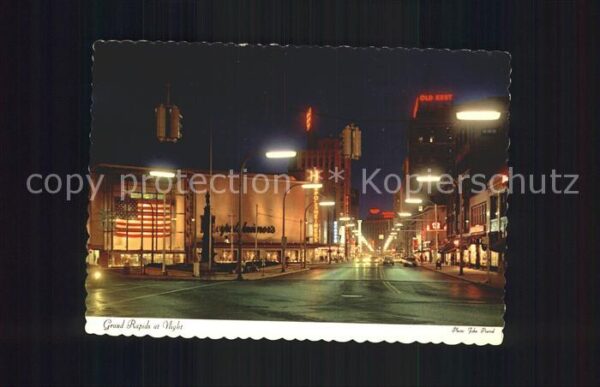 Grand Rapids Michigan Street Scene at night