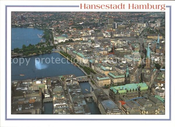 Hamburg Fliegeraufnahme mit Alster