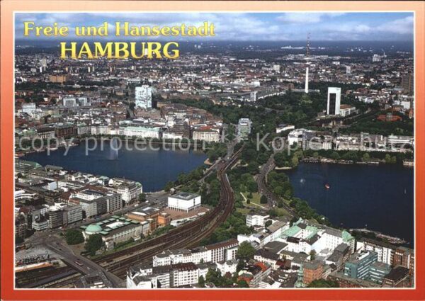 Hamburg Fliegeraufnahme mit Alster