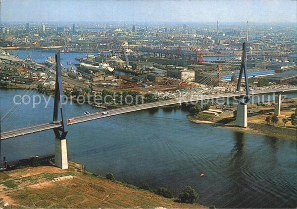 Hamburg Fliegeraufnahme mit Köhlbranbrücke