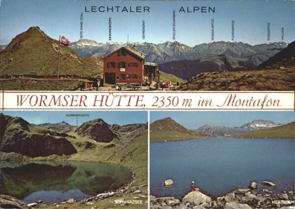 Montafon Wormser Hütte mit Schwarzsee Herzsee