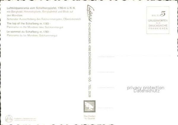 Mondsee Salzkammergut Fliegeraufnahme Schafberggipfel – Bild 2
