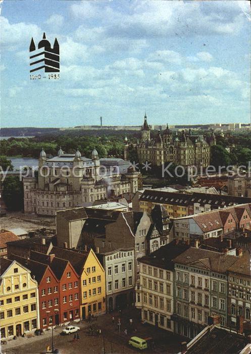 Schwerin Mecklenburg Fliegeraufnahme Altstadt mit Theater un