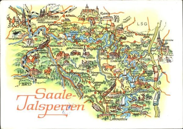 Lobenstein Thueringen Bad Lageplan der Saale-Talsperren