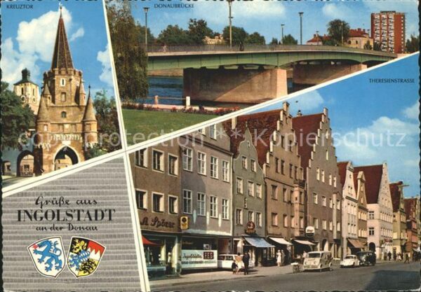 Ingolstadt Donau Donaubrücke Kreuztor Theresienstrasse