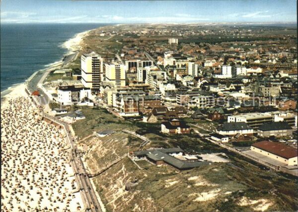 Westerland Sylt Fliegeraufnahme mit Strand