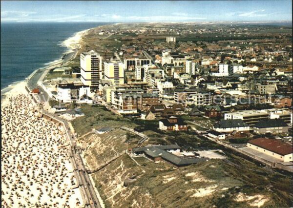 Westerland Sylt Fliegeraufnahme mit Strand