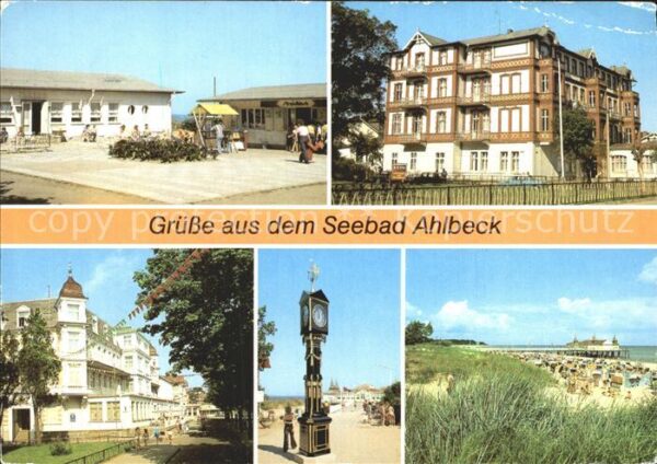 Ahlbeck Ostseebad Strand Seebrücke Stranduhr Erholungshei