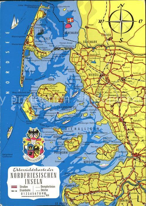 Sylt Landkarte Nordriesiche Inseln