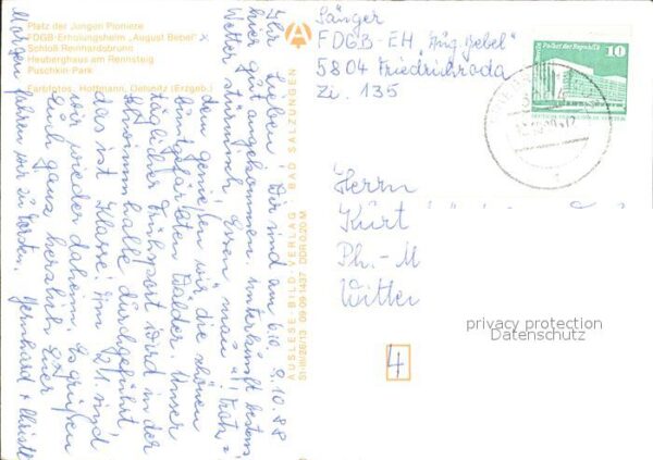 Friedrichsroda Erholungsheim August Bebel Schloss Rein – Bild 2