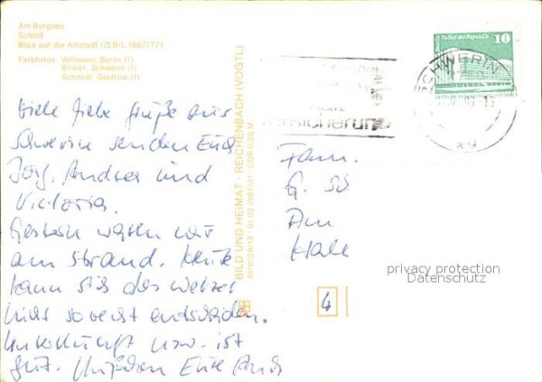 Schwerin Mecklenburg Fliegeraufnahme Kirche Burgsee Schloss – Bild 2
