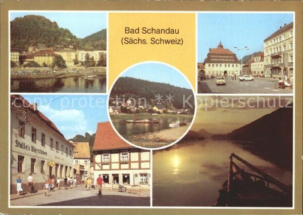 Bad Schandau Teilansicht Markt Poststrasse Dampferan