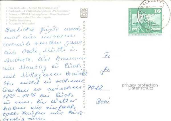 Grosser Inselsberg Friedrichroda Schloss Fischbach FDGB Er – Bild 2