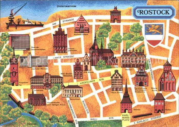 Rostock Stadtplan Zentrum Sehenswürdigkeiten Un