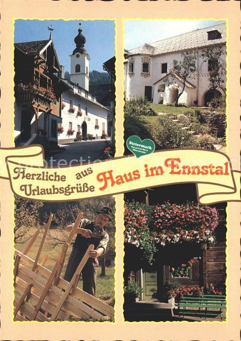 Haus Ennstal Teilansichten Kirche Bauer Blumen