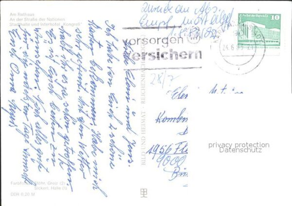 Karl-Marx-Stadt Rathaus Strasse der Nationen Stadthalle – Bild 2