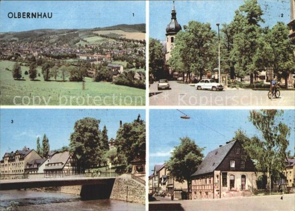 Olbernhau Erzgebirge Übersicht Ernst Thälmann Platz Kegelbrü