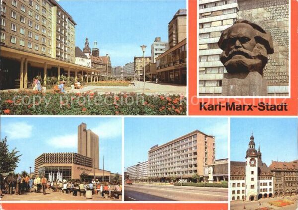 Karl-Marx-Stadt Rosenhof Karl Marx Monument Stadthalle