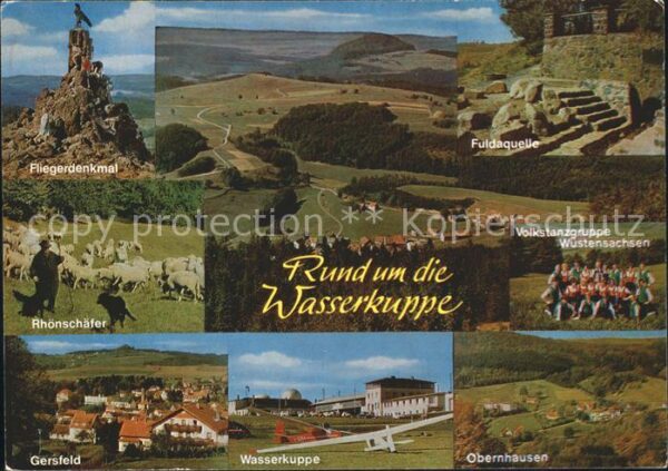 Wasserkuppe Rhoen Fliegerdenkmal Fuldaquelle Volkstanz Ob