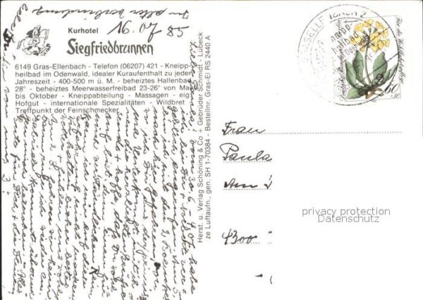 Gras-Ellenbach Kurhotel Siegfriedbrunnen im Odenwald F – Bild 2