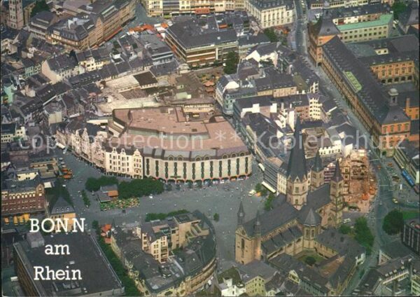Bonn Rhein Panorama mit Münster Kirche Fliegeraufn