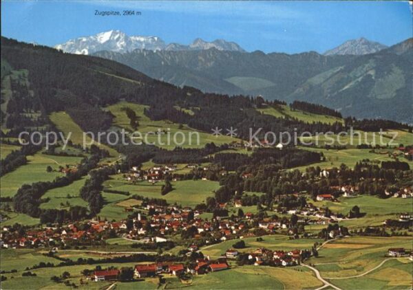 Bad Kohlgrub gegen Ammergauer Alpen und Zugspitze We