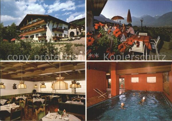 Schenna Meran Pension Nachtigall Terrasse Hallenbad A
