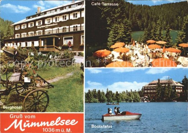 Mummelsee Berghotel Cafe Terrasse Bootsfahrt Schw