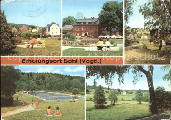 Sohl Bad Elster Teilansichten Park Hotel Freibad Landsc