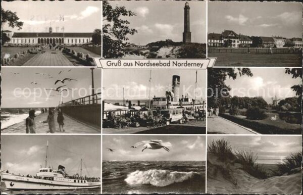Norderney Nordseebad Strand Leuchtturm Anlegestelle Dampfer