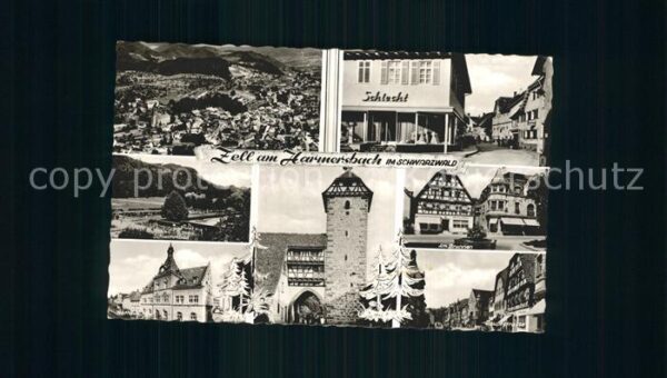Zell Harmersbach Fliegeraufnahme Burg Fachwerkhäuser