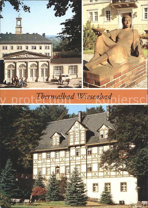 Wiesenbad Kurgebäude Skulptur im Park