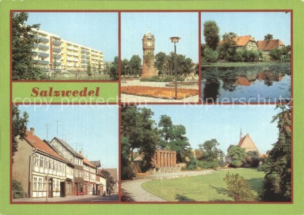 Salzwedel Neubauten am Friedensring Wasserturm Bu