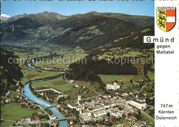 Gmuend Kaernten Fliegeraufnahme mit Maltatal