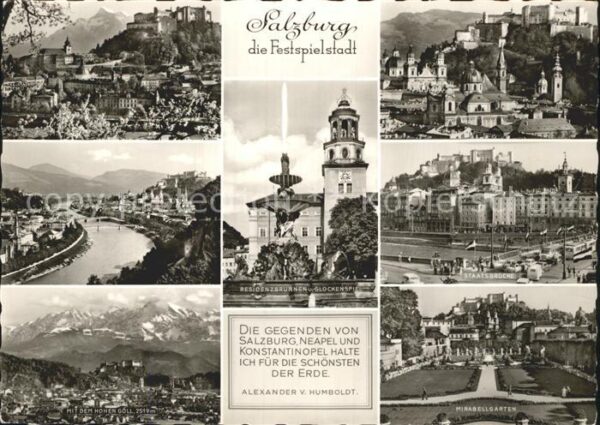 Salzburg Oesterreich Staatsbrücke Residenzbrunnen Glockenspi