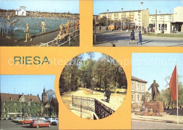 Riesa Sachsen Rathaus Stadtpark Lenindenkmal