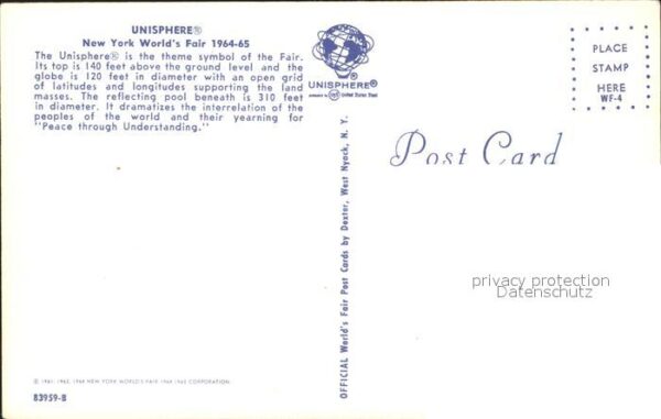Expositions World_s Fair New York 1964-1965 Unisphe – Bild 2