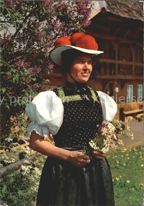 Trachten Schwarzwald Gutach Bollenhut - P O S T K A R T E -