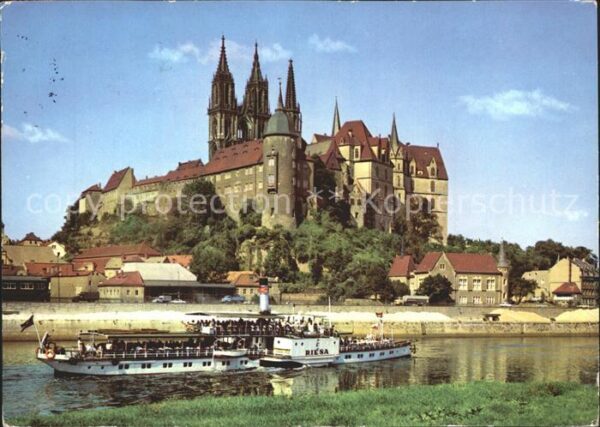 Dampfer Seitenrad Riesa Meissen Albrechtsburg Dom