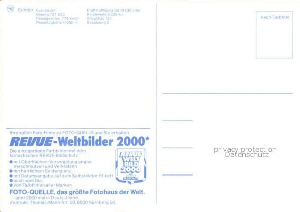 Flugzeuge Zivil Condor Europa-Jet Boeing 737-230 – Bild 2