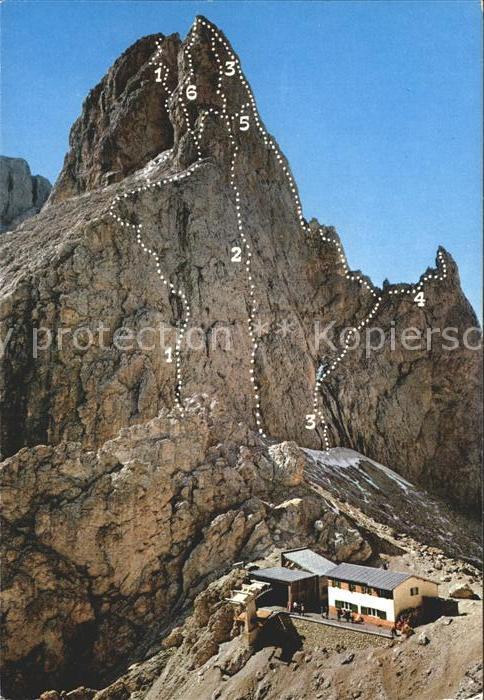 Bergsteigen Klettern Route Dolomiti Forcella Sassolungo Lang