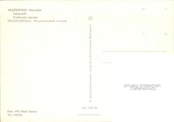 Trachten Ungarn Mezökövesd Nepviselet – Bild 2