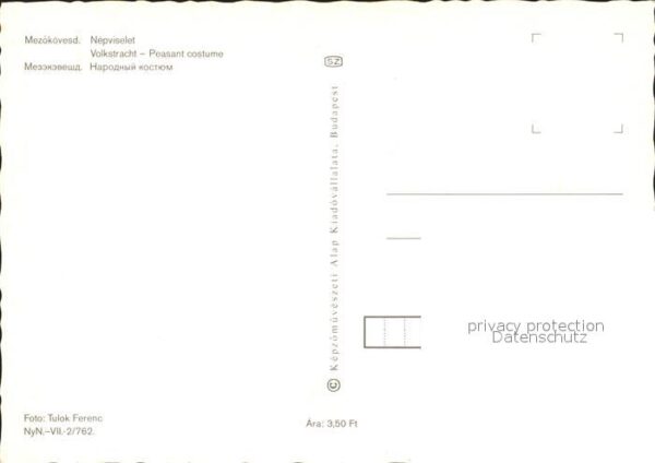 Trachten Ungarn Mezökövesd Nepviselet – Bild 2