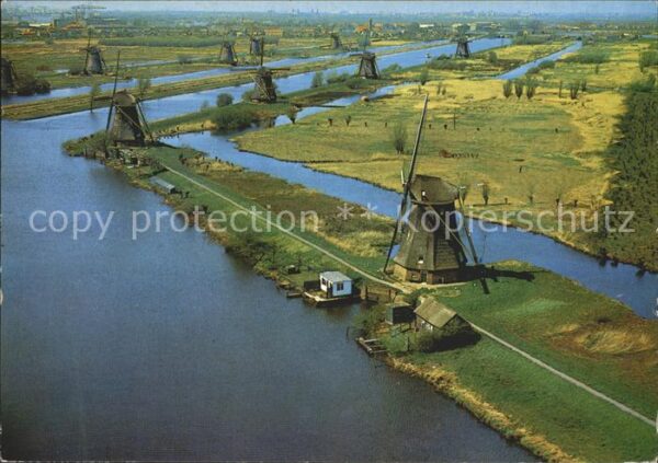 Windmuehle Molens Kinderdijk Fliegeraufnahme