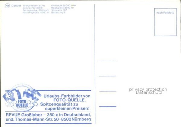 Flugzeuge Zivil Condor Intercontinental-Jet Boeing 707- – Bild 2